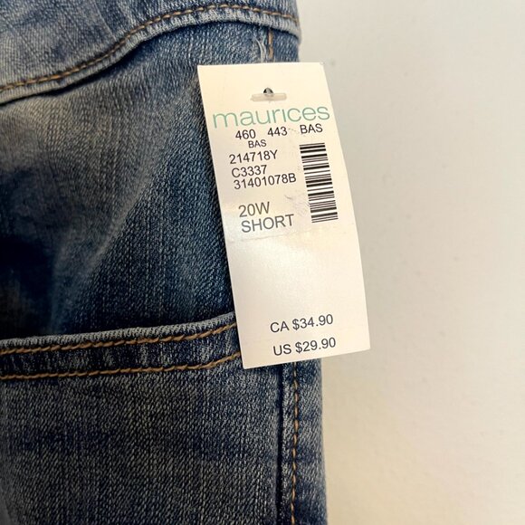 NWT Maurices Women's Jeans M Jeans 20W Classic Slim Straight, Short, Mid Rise - Picture 4 of 11